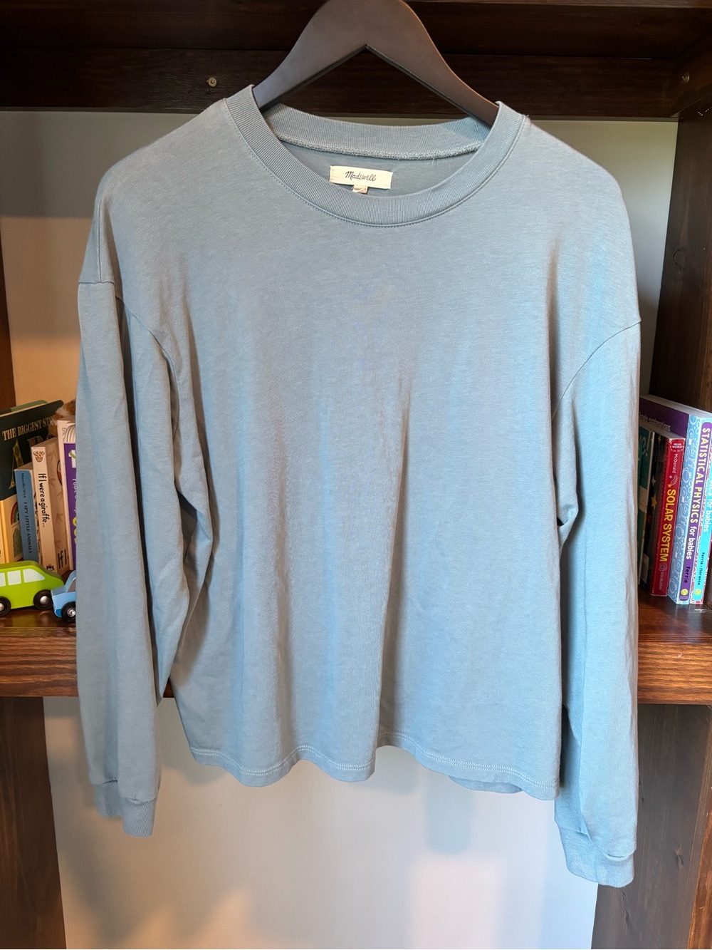 Madewell Dusty Blue Long-Sleeve Crewneck Top